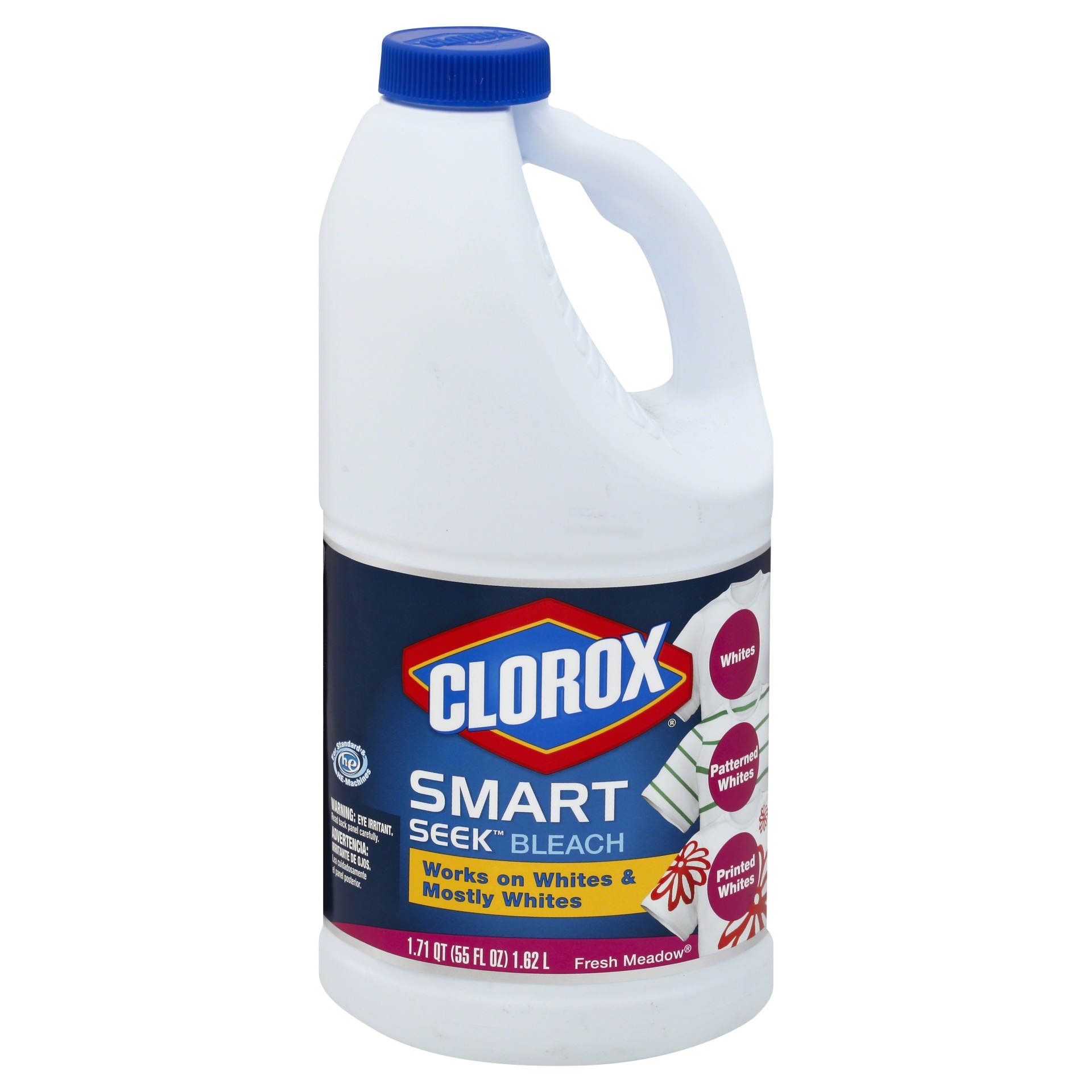 slide 1 of 2, Clorox Smart Seek Fresh Meadow Liquid Bleach, 55 oz