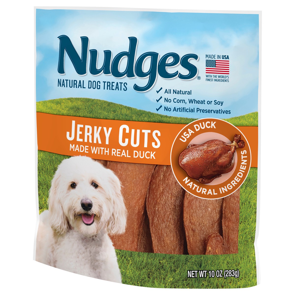 slide 3 of 6, Nudges Duck Jerky Cuts Dog Treats 10 oz, 10 oz