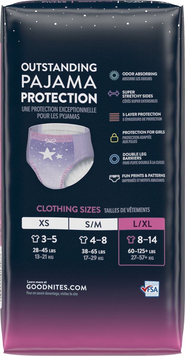 slide 8 of 9, GoodNites Goodnite Girls Youth Pant L/Xl, 11 ct