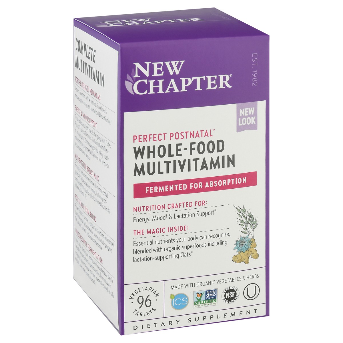 slide 4 of 9, New Chapter Perfect Postnatal Multivitamin Dietary Supplement, 96 ct