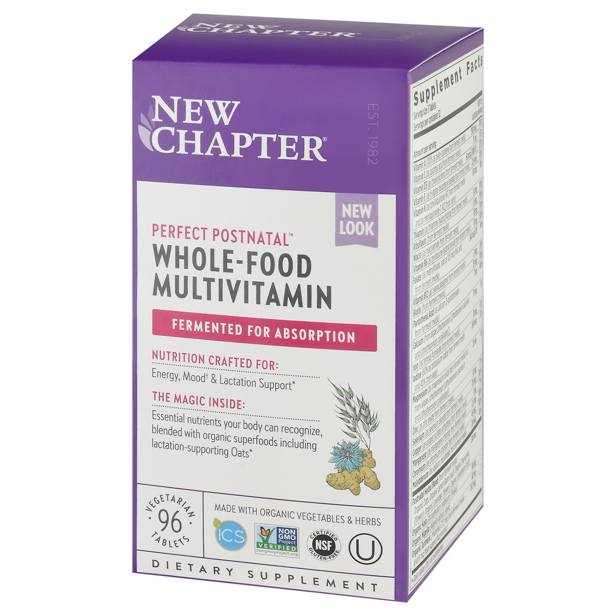 slide 6 of 9, New Chapter Perfect Postnatal Multivitamin Dietary Supplement, 96 ct