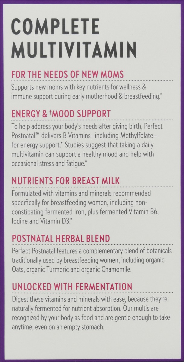 slide 7 of 9, New Chapter Perfect Postnatal Multivitamin Dietary Supplement, 96 ct