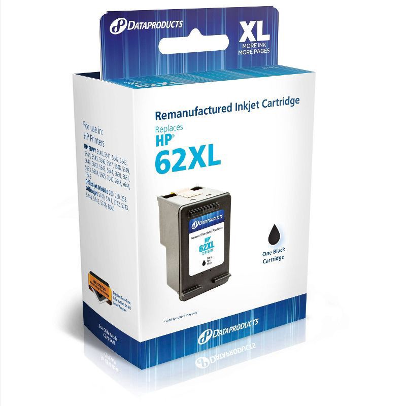 slide 1 of 3, Dataproducts Remanufactured Black XL High Yield Single Ink Cartridge - Compatible with HP 62XL Ink Series (C2P05A) - Dataproducts, 1 ct