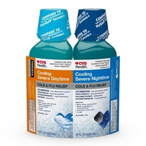 slide 1 of 1, Cvs Health Vapor Ice Daytime & Nighttime Cold & Flu Relief, 12 Oz, 12 oz