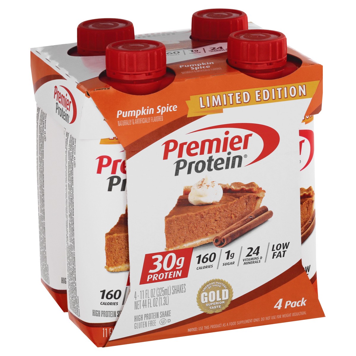 slide 2 of 9, Premier Protein 4 Pack Limited Edition Pumpkin Spice Protein Shakes 4 ea, 4 ct