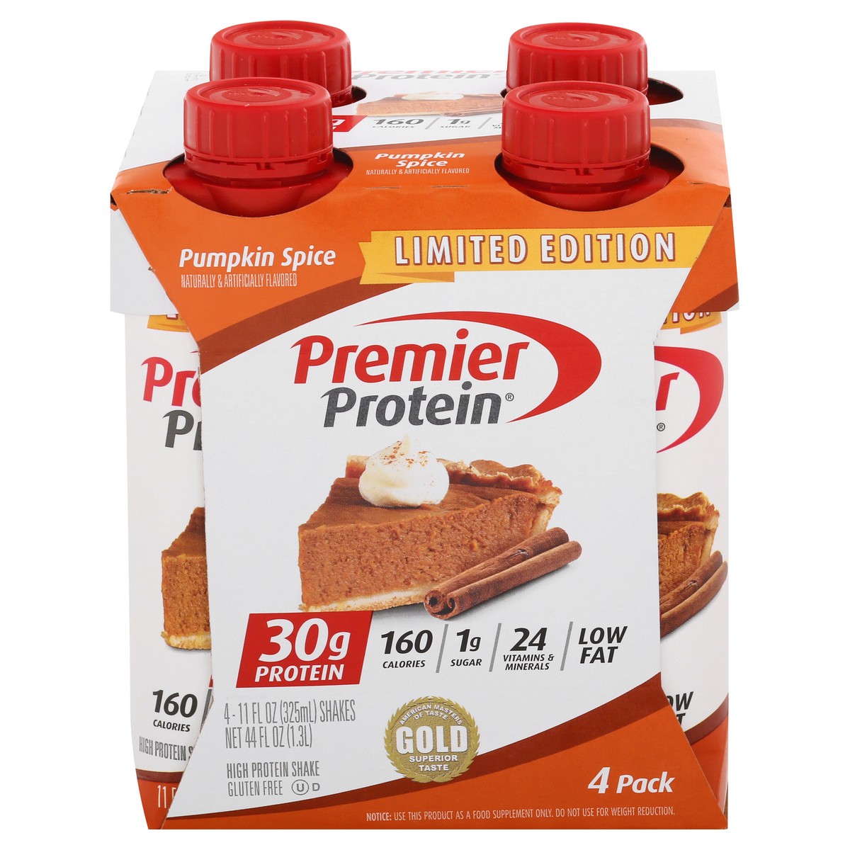 slide 1 of 9, Premier Protein 4 Pack Limited Edition Pumpkin Spice Protein Shakes 4 ea, 4 ct