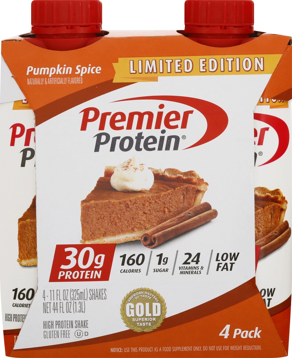 slide 6 of 9, Premier Protein 4 Pack Limited Edition Pumpkin Spice Protein Shakes 4 ea, 4 ct