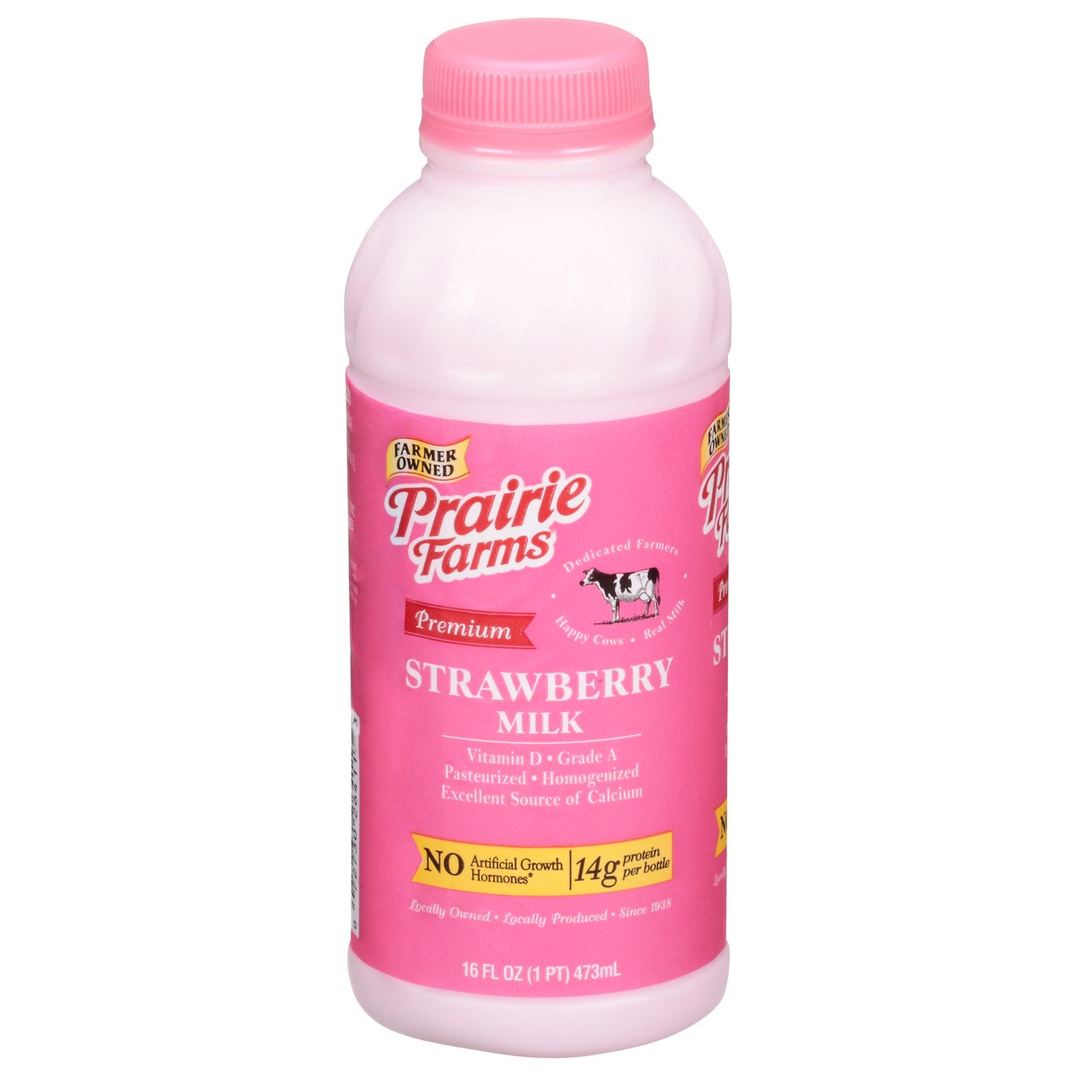slide 2 of 14, Prairie Farms Premium Strawberry Milk 16 fl oz, 16 fl oz
