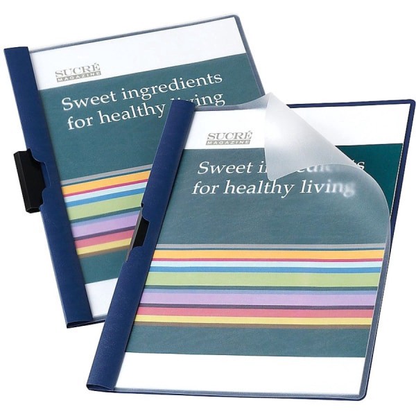 slide 2 of 2, Office Depot Brand Metal Clip Report Covers, Navy, Pack Of 5, 5 ct