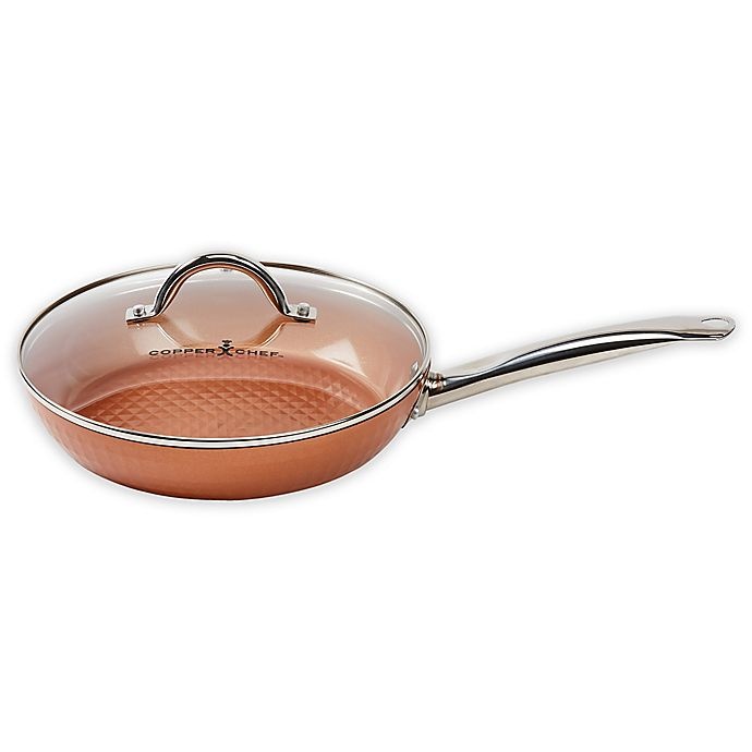 slide 1 of 1, As Seen on TV Copper Chef Diamond Nonstick Covered Round Fry Pan, 10 in