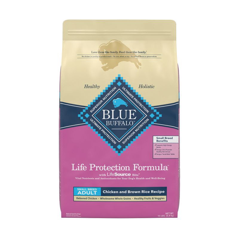 slide 1 of 15, Blue Buffalo Life Protection Adult Small Breed Dog Food, Chicken, 15 lb