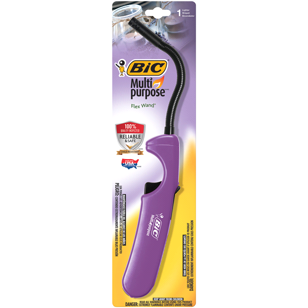 slide 1 of 2, BIC Multi-purpose Flex Wand Lighter, Assorted Colors, 1 ct