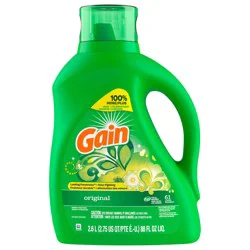 Gain Liquid Laundry Detergent, Original Scent, 88 fl oz, 61 loads, Freshness + Odor Fighting, Laundry Detergent Liquid Soap, HE compatible