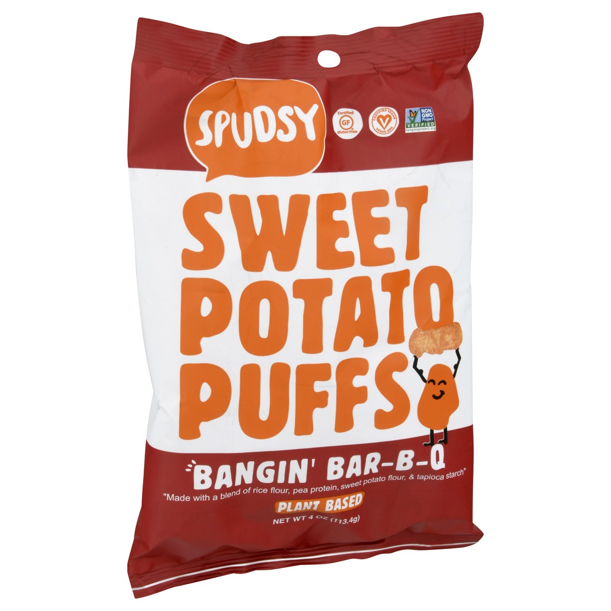 slide 6 of 9, Spudsy Bangin Bar-B-Q Sweet Potato Puffs 4 oz, 4 oz