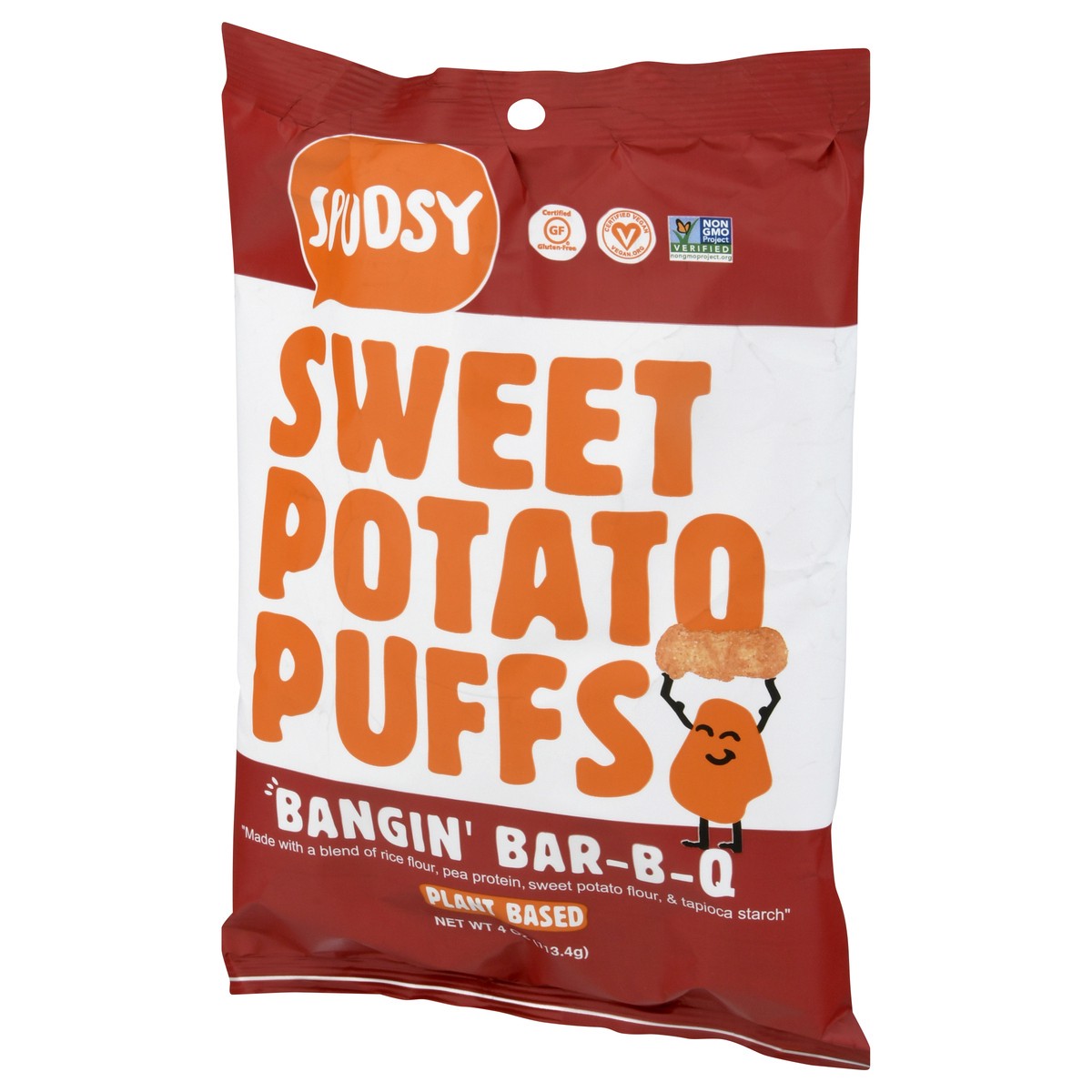 slide 2 of 9, Spudsy Bangin Bar-B-Q Sweet Potato Puffs 4 oz, 4 oz