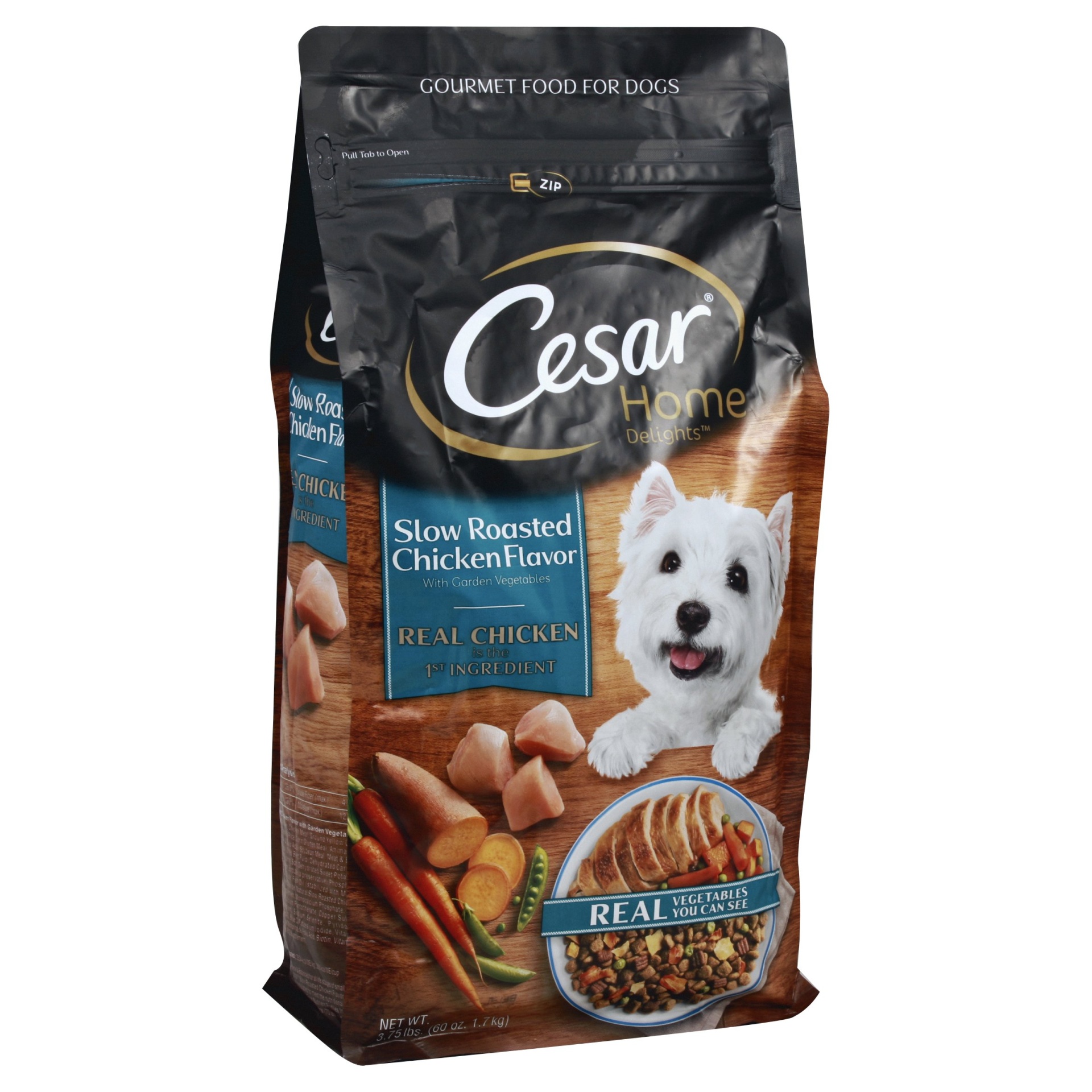 slide 1 of 1, Cesar Home Delights Slow Roasted Chicken Flavor With Garden Vegetables, 3.75 lb