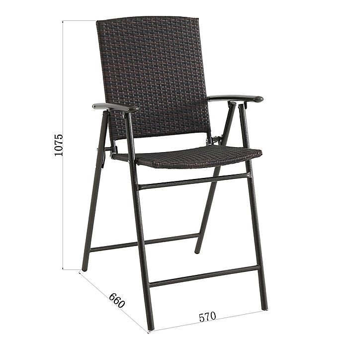 slide 2 of 2, Destination Summer Stratford Wicker Folding Balcony Chair - Brown, 1 ct