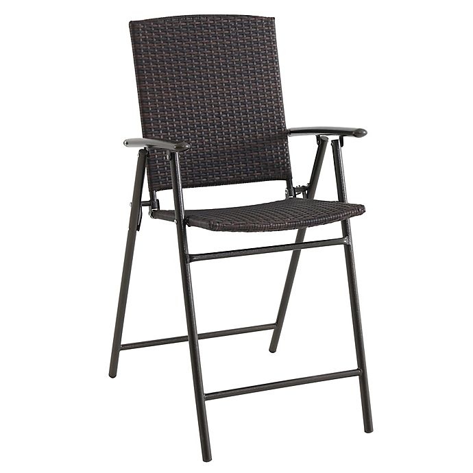 slide 1 of 2, Destination Summer Stratford Wicker Folding Balcony Chair - Brown, 1 ct