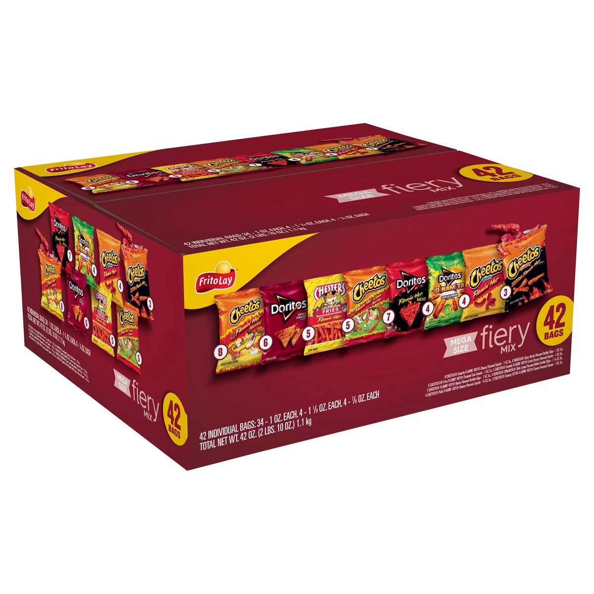 slide 3 of 11, Frito-Lay Fiery Mix, Assorted, Mega Size, 42 ct