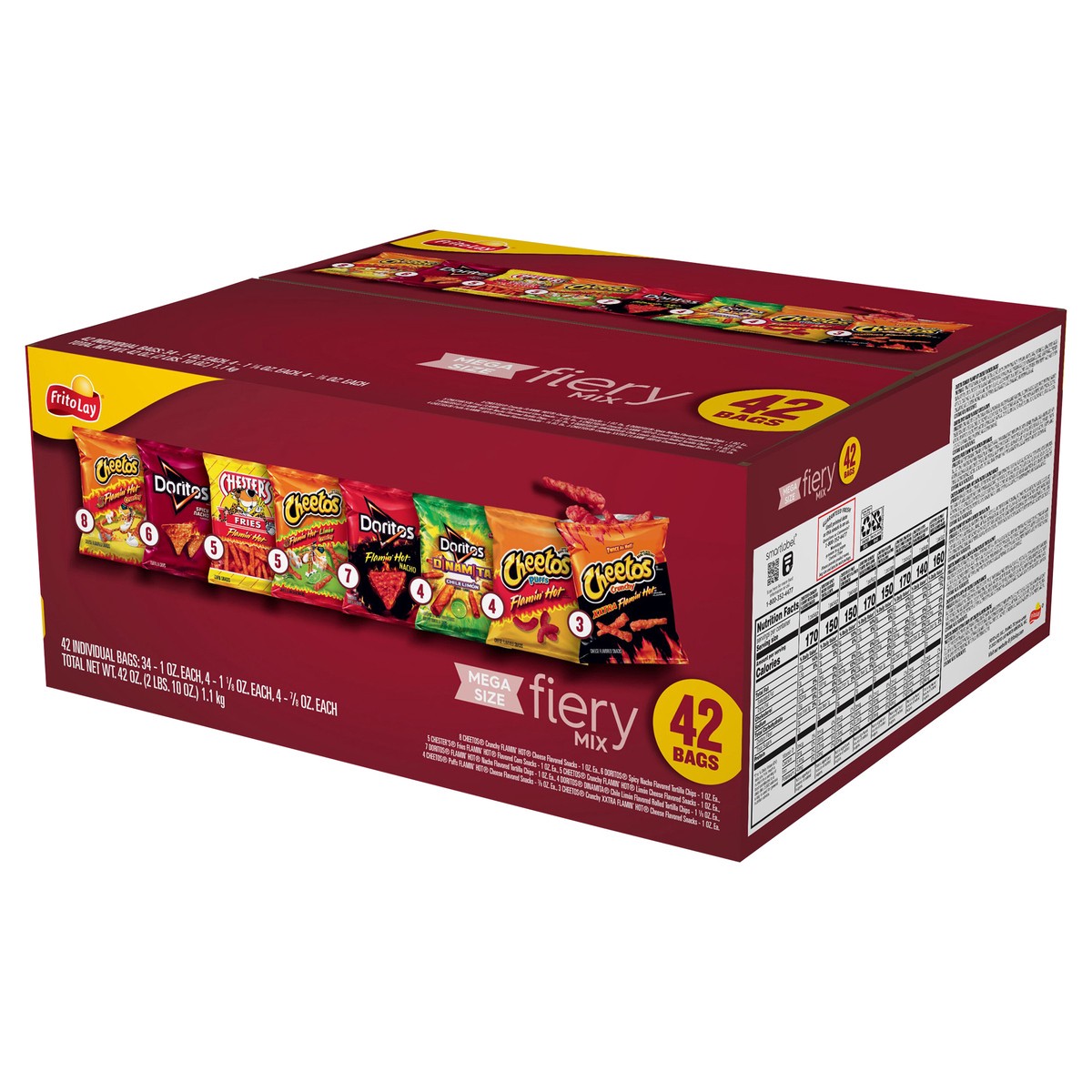 slide 11 of 11, Frito-Lay Fiery Mix, Assorted, Mega Size, 42 ct