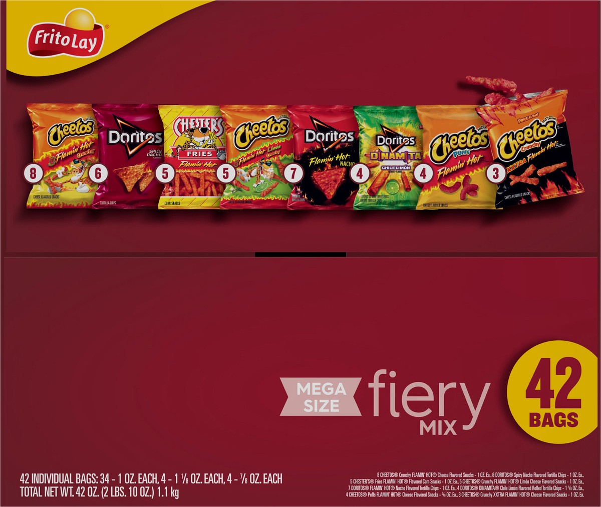 slide 5 of 11, Frito-Lay Fiery Mix, Assorted, Mega Size, 42 ct