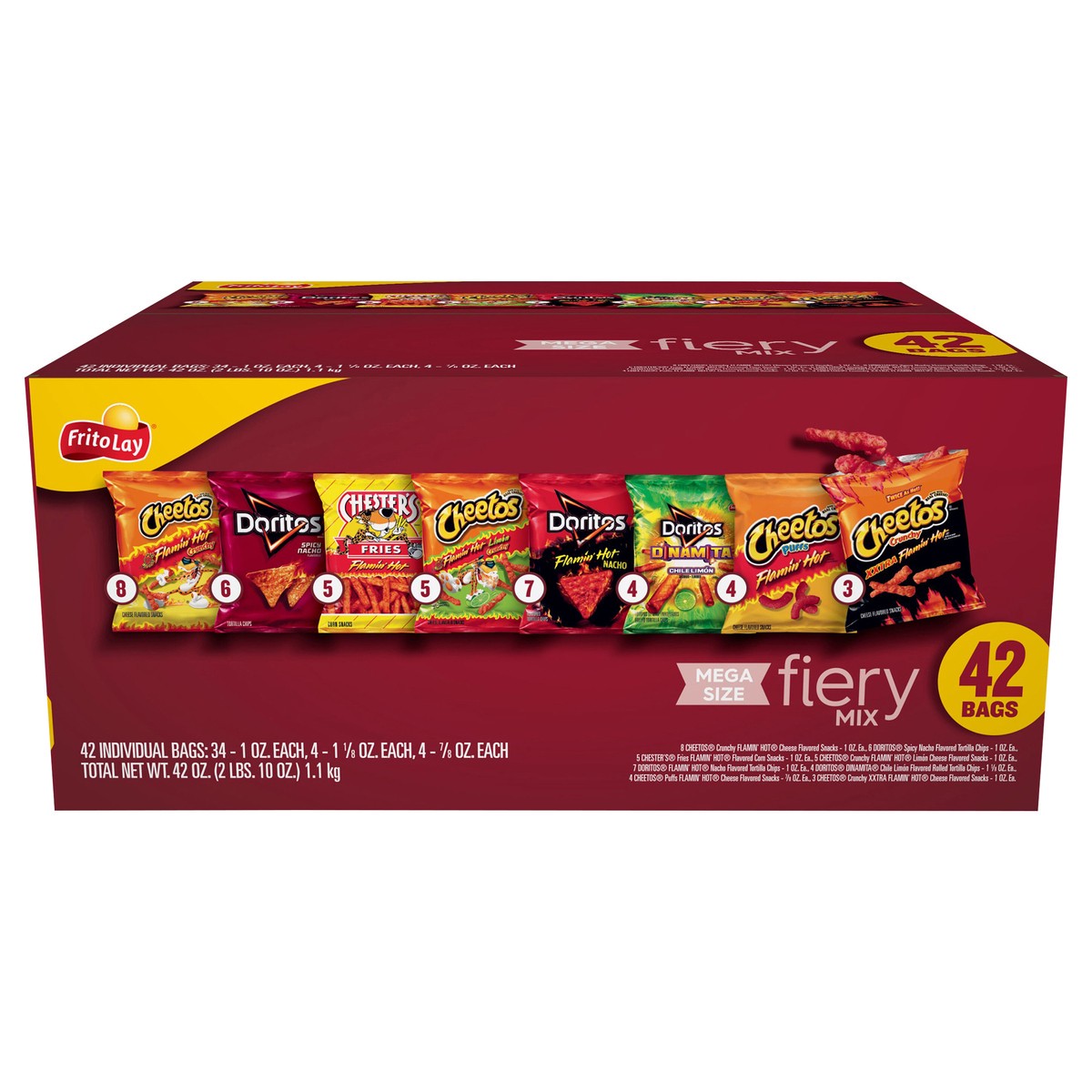 slide 4 of 11, Frito-Lay Fiery Mix, Assorted, Mega Size, 42 ct