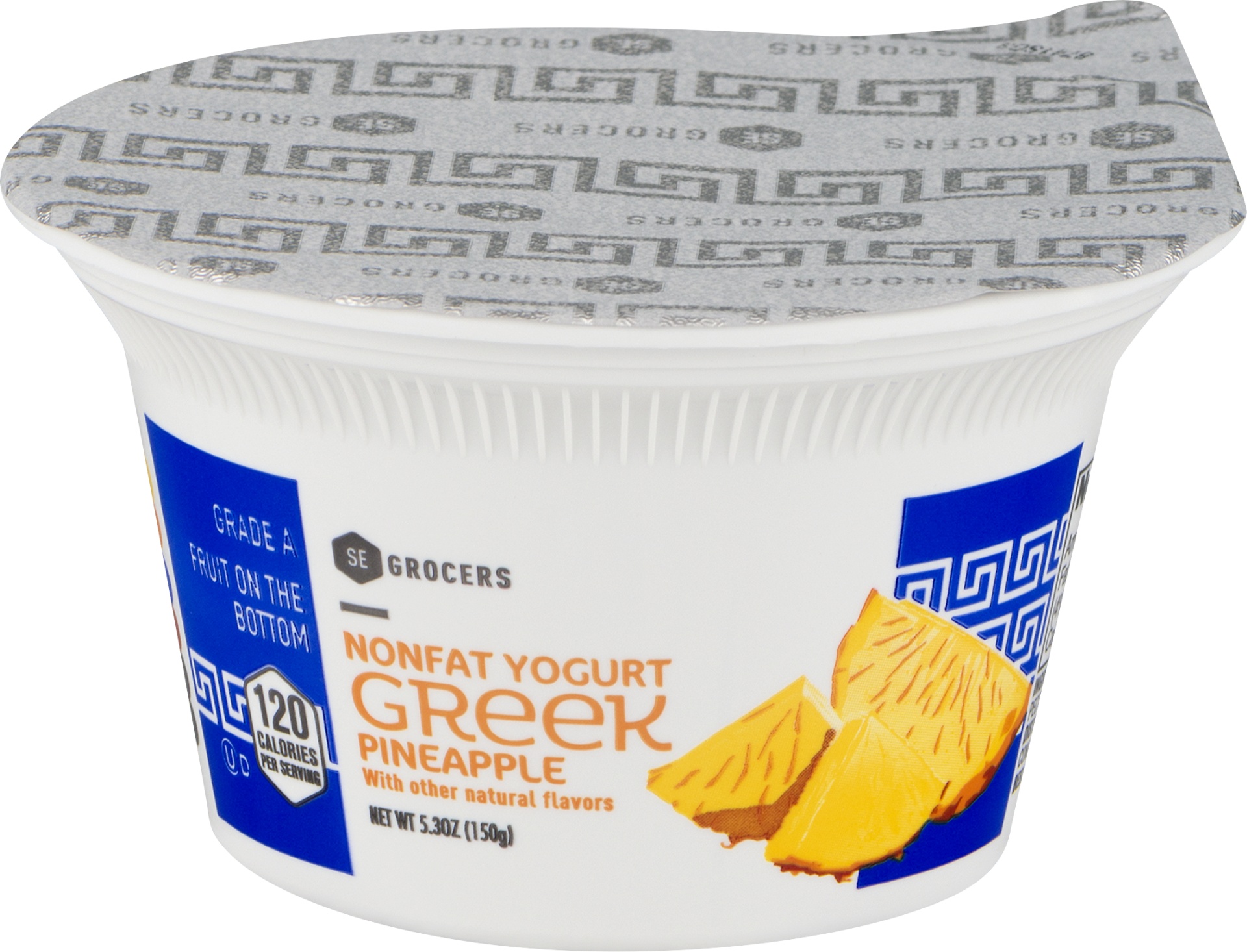 slide 1 of 1, SE Grocers Non Fat Pinapl Greek Yogurt, 5.3 oz