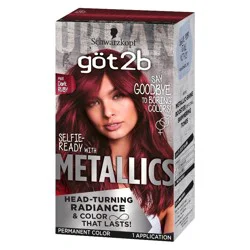 göt2b Schwarzkopf Got2b Metallics Permanent Hair Color, M68 Dark Ruby