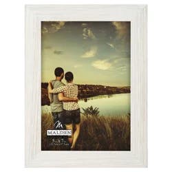 Malden Linear 5" x 7" White Ridge Picture Frame