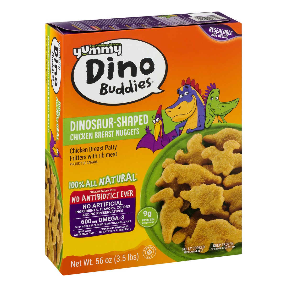 slide 1 of 1, Yummy Dino Buddies Frozen Dinosaur-shaped Chicken Breast Nuggets, 56 oz