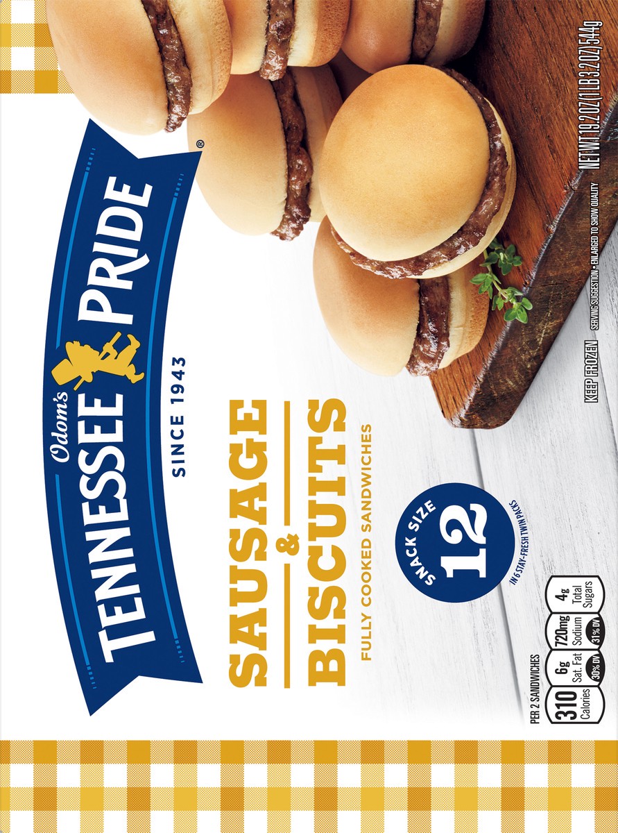 slide 10 of 11, Odom's Tennessee Pride Sausage Yeast Biscuits, 18.2 oz