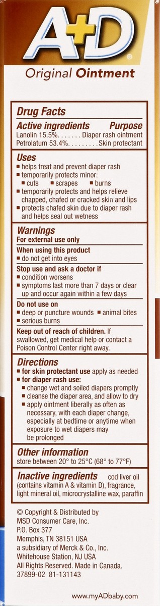 slide 2 of 7, A+D Diaper Rash Ointment & Skin Protectant 4 oz, 4 oz