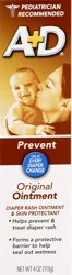 A+D Diaper Rash Ointment & Skin Protectant 4 oz