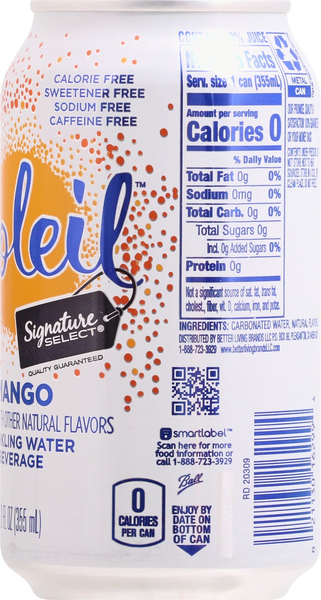Signature Select Soleil Mango Sparkling Water Beverage 12 oz 12 oz Shipt
