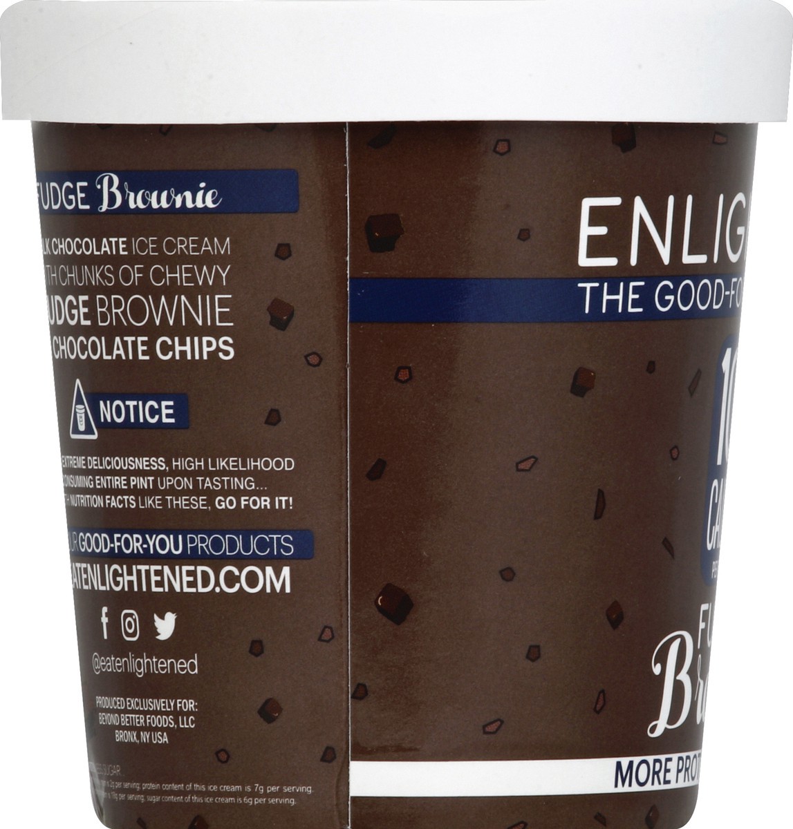 slide 4 of 6, Enlightened Fudge Brownie Ice Cream, 16 oz