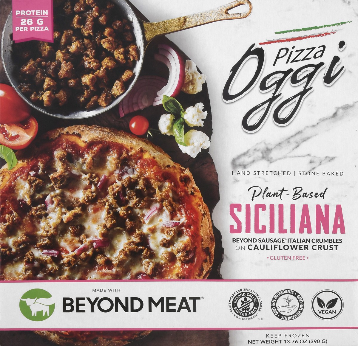 slide 5 of 9, Oggi Plant-Based Siciliana Pizza 13.76 oz, 13.76 oz