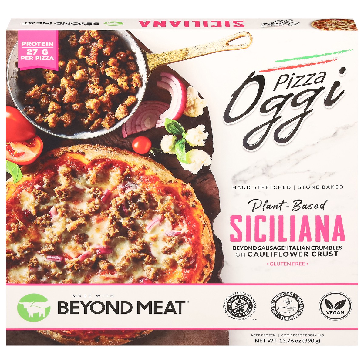 slide 1 of 9, Oggi Plant-Based Siciliana Pizza 13.76 oz, 13.76 oz