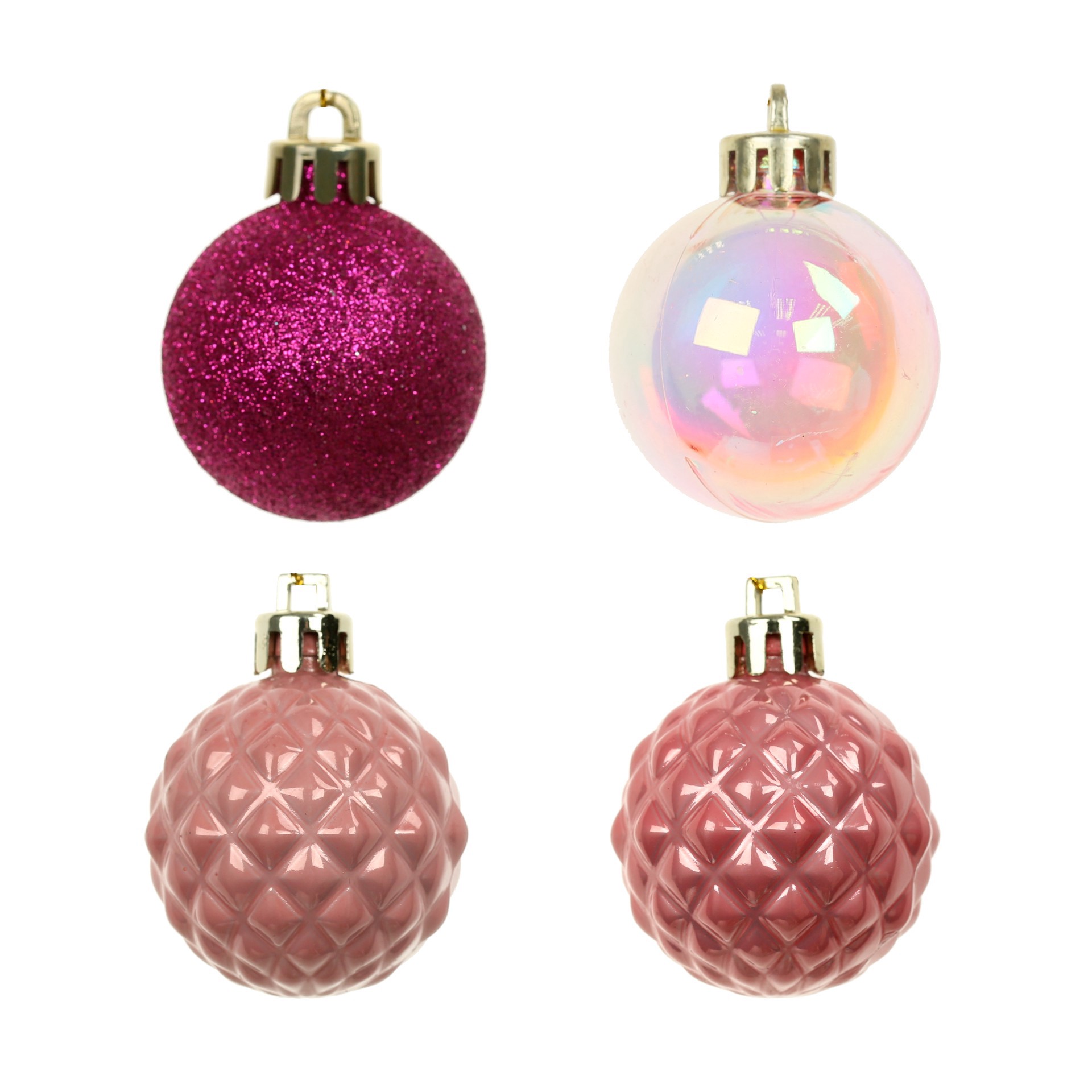 slide 2 of 3, 7 Pack 1.5" Pink Shatterproof Ball Ornaments By Ashland, 7 ct