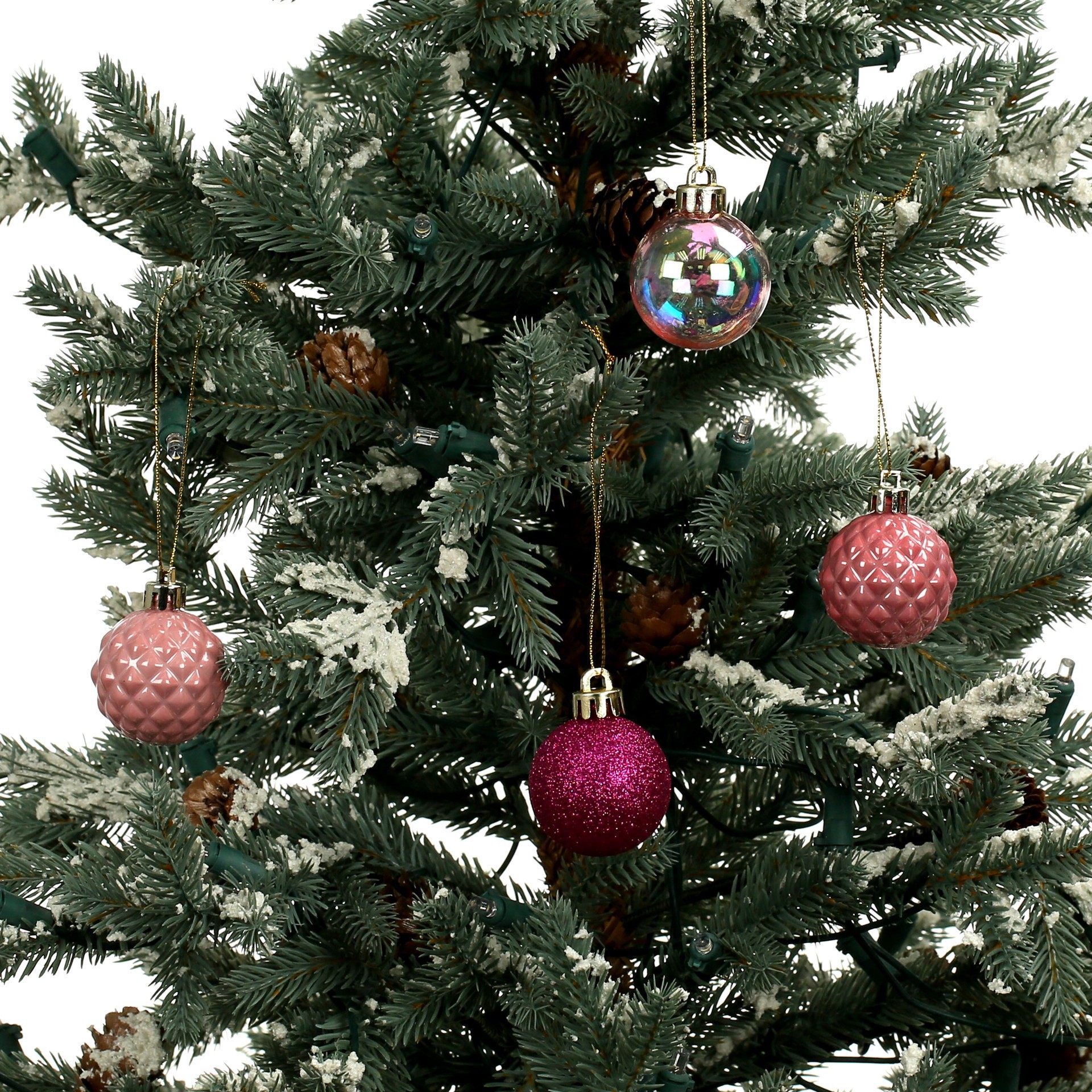 slide 3 of 3, 7 Pack 1.5" Pink Shatterproof Ball Ornaments By Ashland, 7 ct
