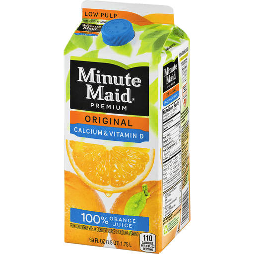 Minute Maid Premium Original Calcium + Vitamin D Low Pulp 100% Orange ...