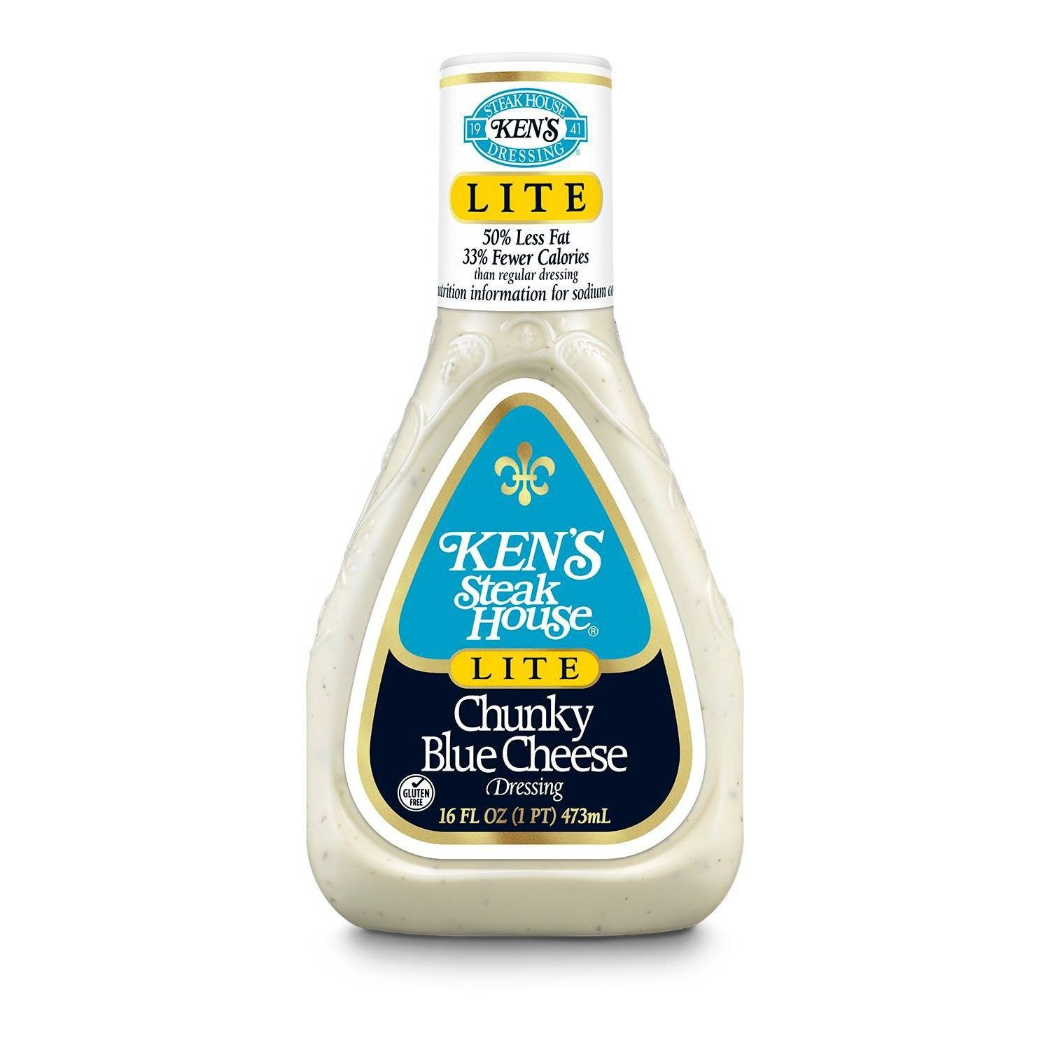 slide 1 of 4, Ken's Steak House Lite Chunky Blue Cheese Dressing, 16 fl oz