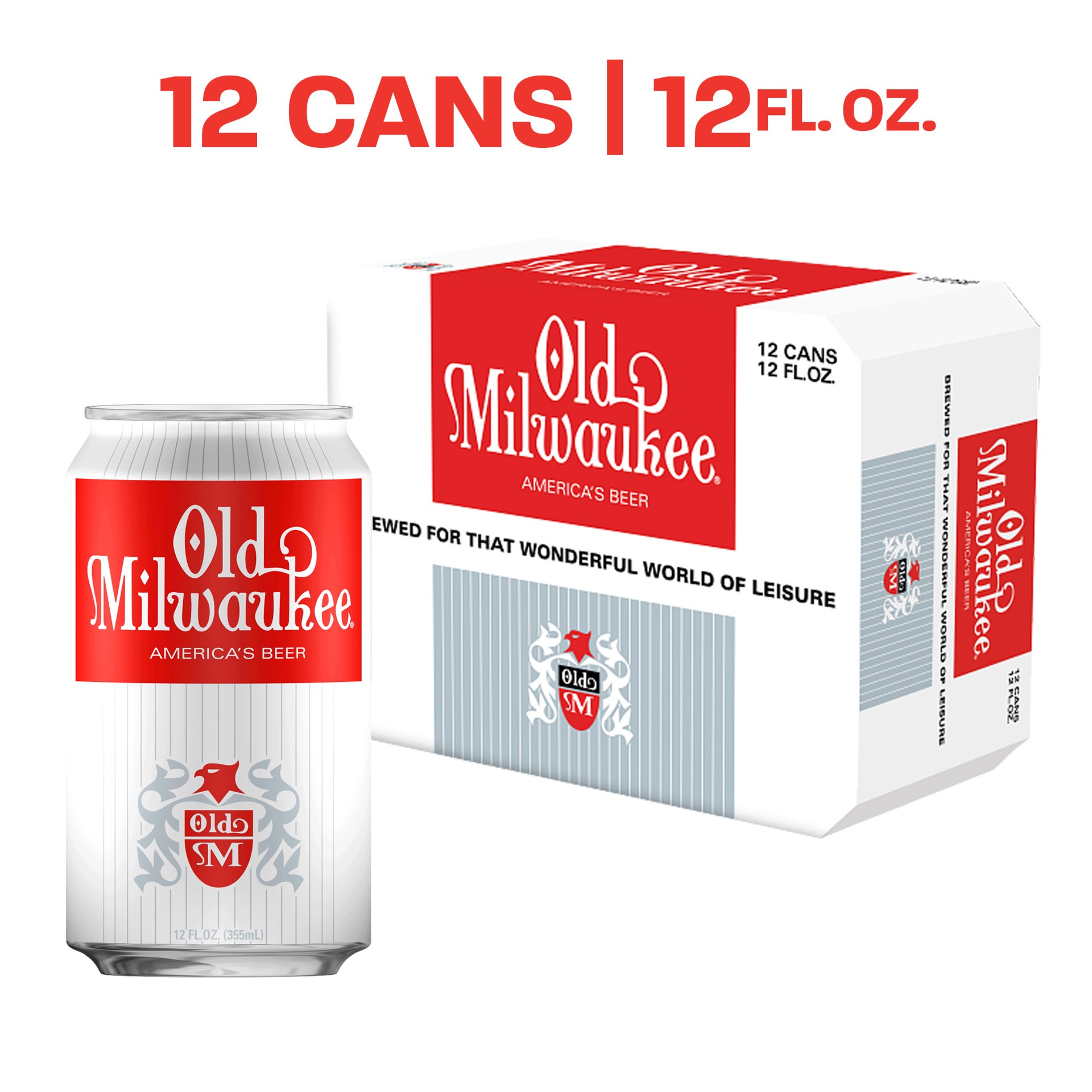 slide 5 of 5, Old Milwaukee Beer, 12 Pack, 12 fl oz Cans, 12 ct; 12 oz