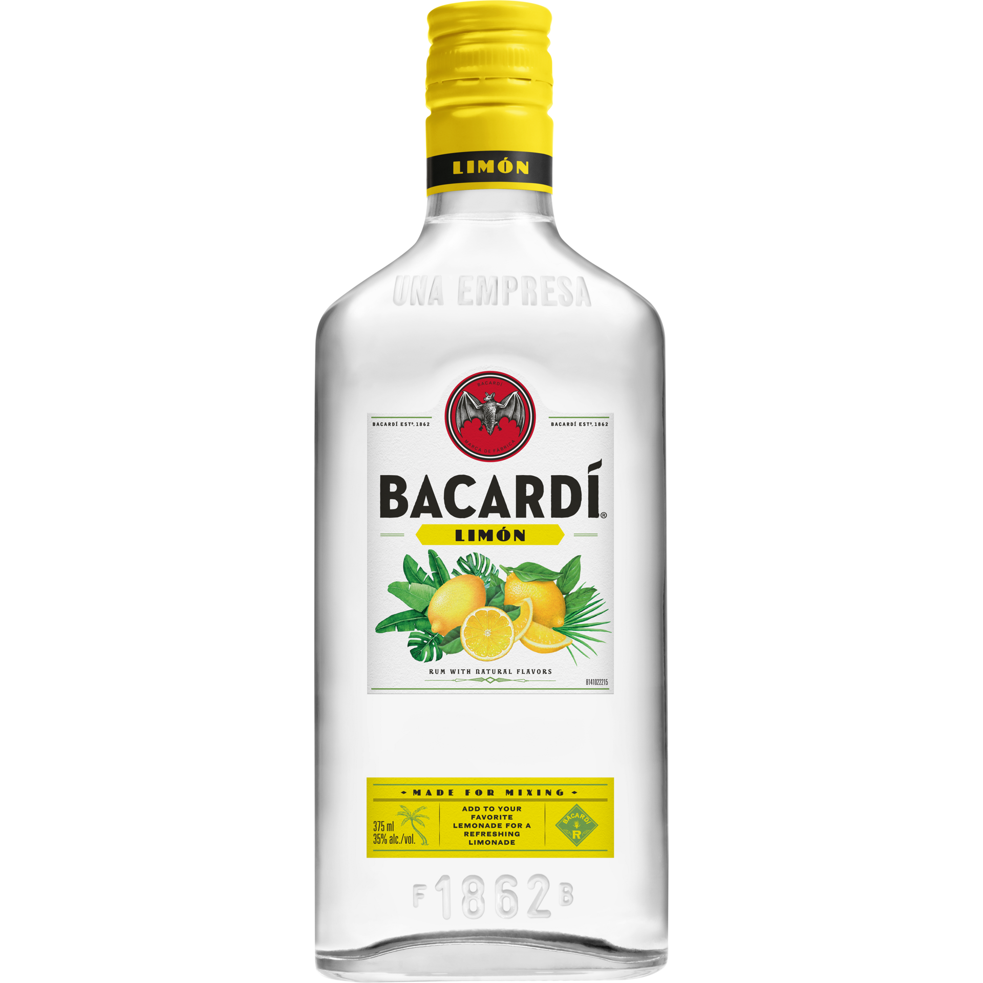 slide 5 of 5, Bacardí Bacardi Limon Rum, Gluten Free 35% 37.5Cl/375Ml, 375 ml