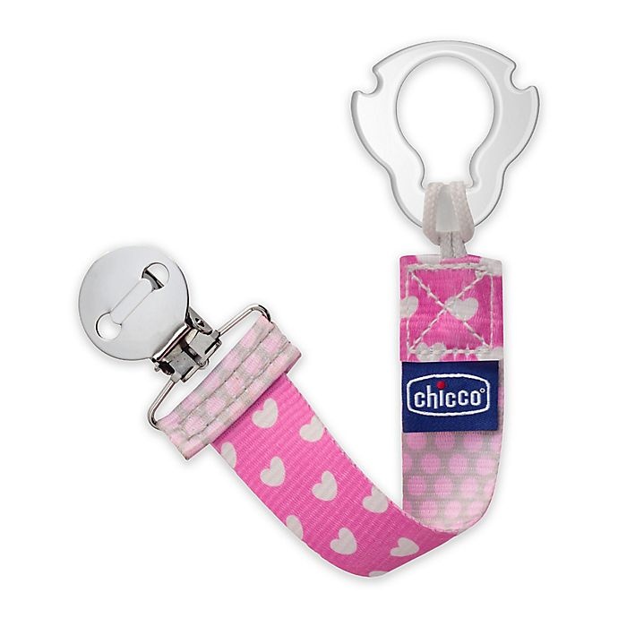 slide 1 of 4, Chicco Universal Two - One Pacifier Clip/Holder - Pink, 1 ct