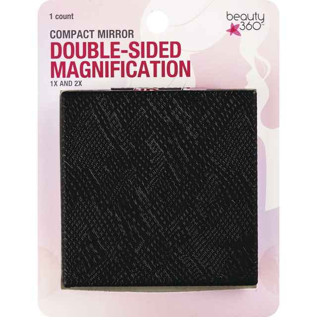 slide 1 of 1, Beauty 360 Double-Sided Magnification Compact Mirror, 1 ct