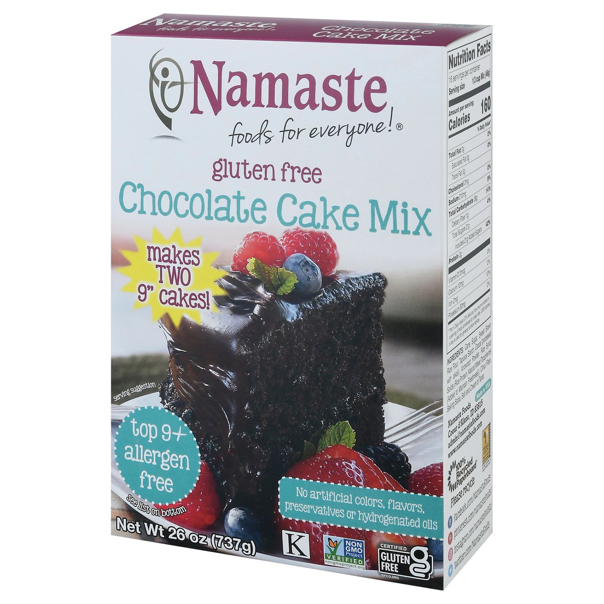 slide 12 of 13, Namaste Gluten Free Chocolate Cake, 29 oz