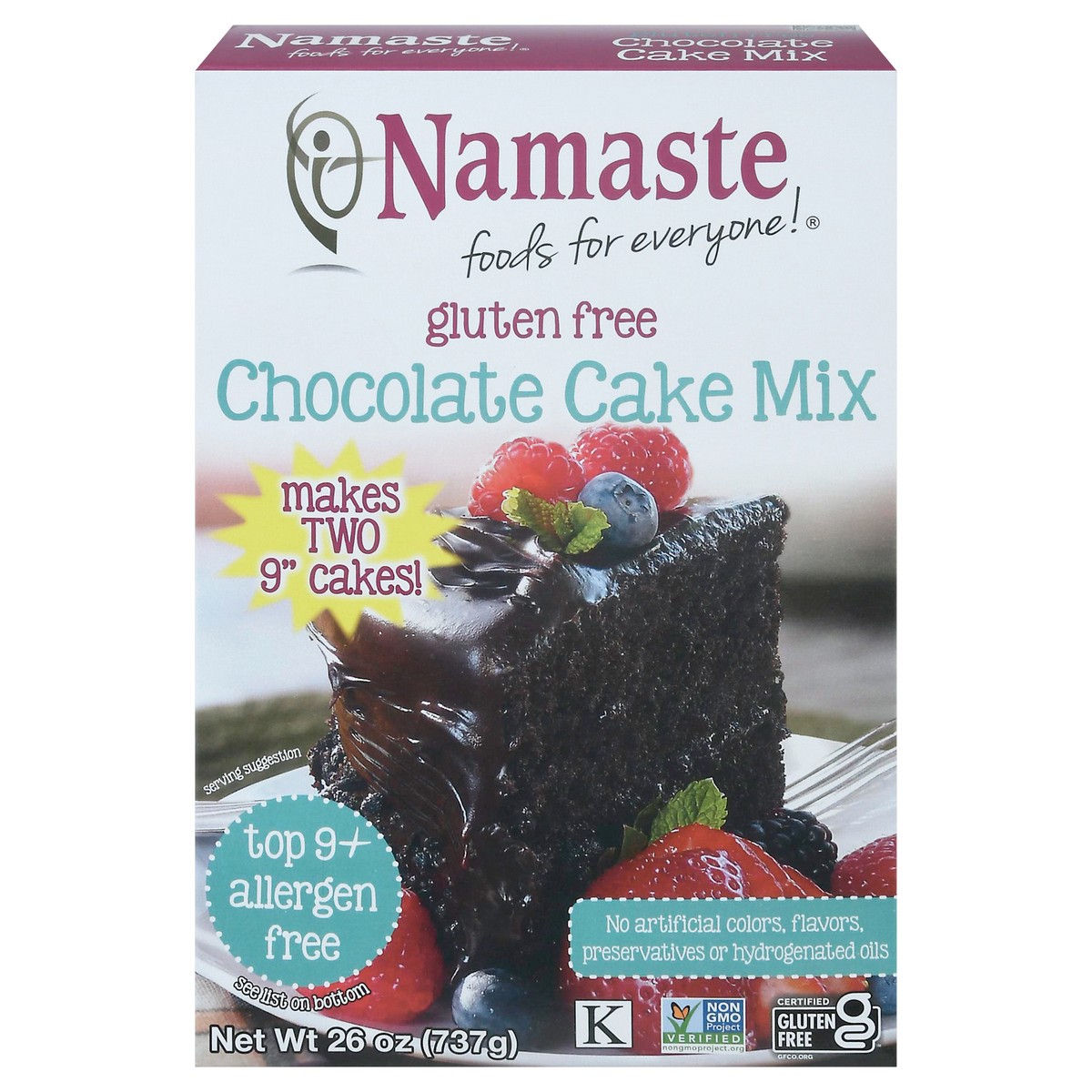 slide 1 of 13, Namaste Gluten Free Chocolate Cake, 29 oz