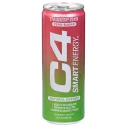 C4 Sport Smart Energy Zero Sugar Sparkling Strawberry Guava Energy Drink 12 fl oz