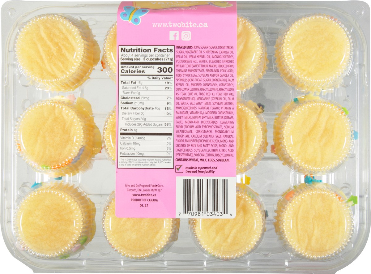 slide 3 of 14, two-bite Original Vanilla Cupcakes 10 oz, 10 oz