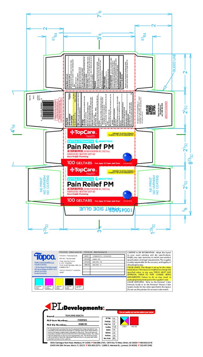 slide 18 of 18, TopCare Extra Strength Pain Reliever/Nighttime Sleep-Aid, 100 ct